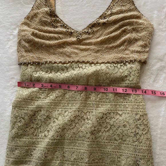 Vintage 1990’s Badgley Mischka Beaded Lace Maxi Formal Gown - Picture 8 of 11